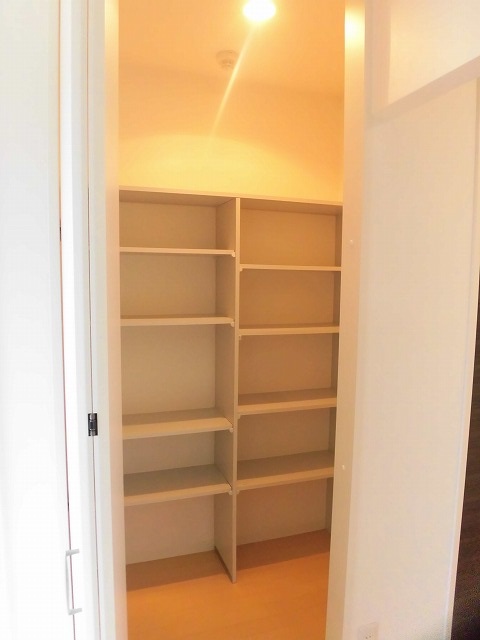 キッチン横の物入。奥行きもあります。 キッチン横の物入。奥行きもあります。